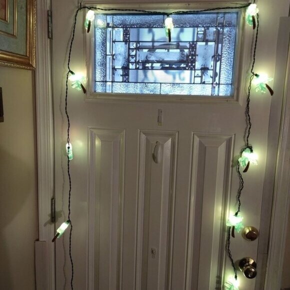 Palm Tree String Lights Tropical Decor Party Indoor/Outdoor 10 Bulbs Green Wire - Picture 8 of 8